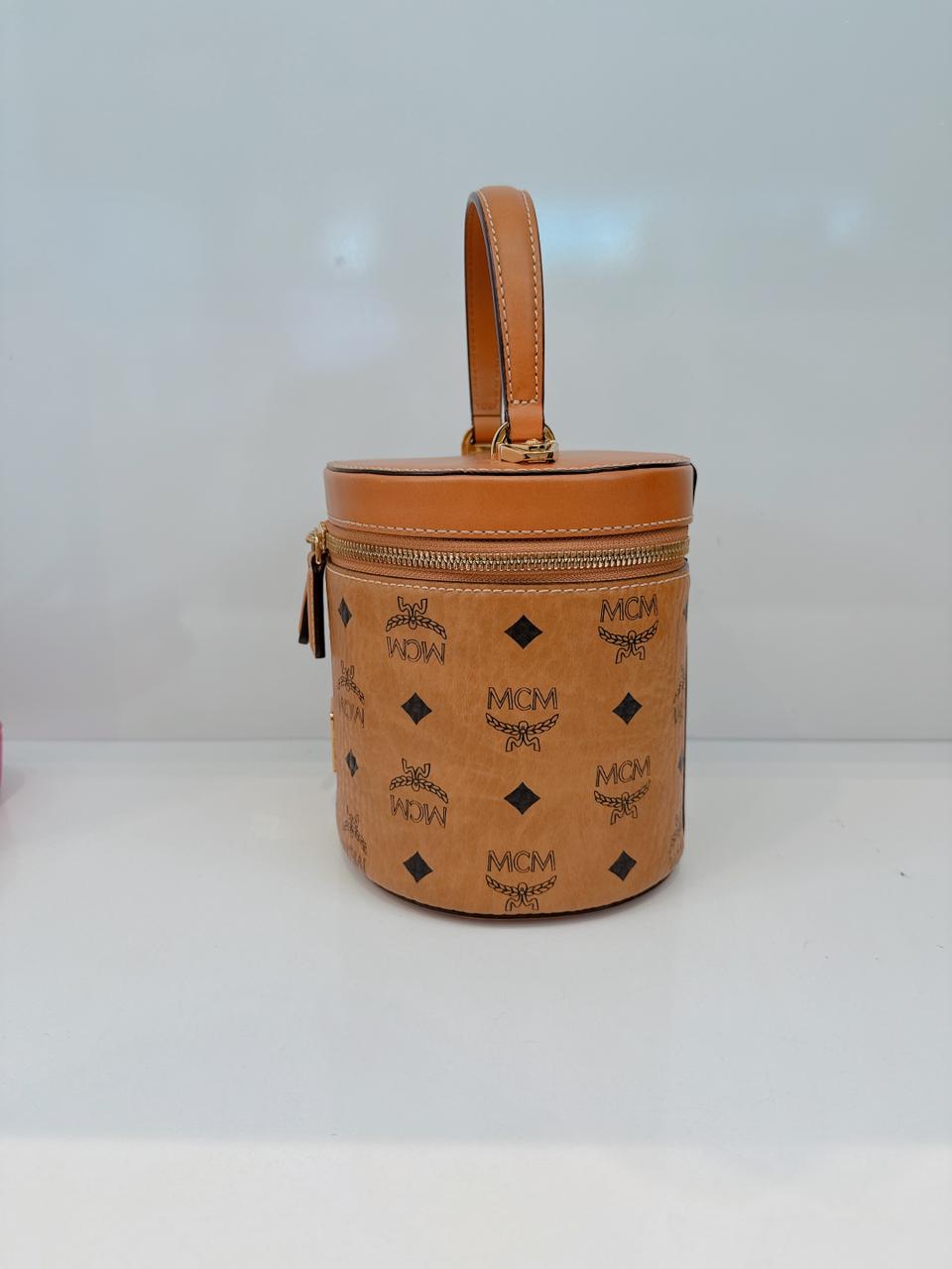 COGNAC VISETOS MONOGRAM SMALL CYLINDER CROSSBODY BAG