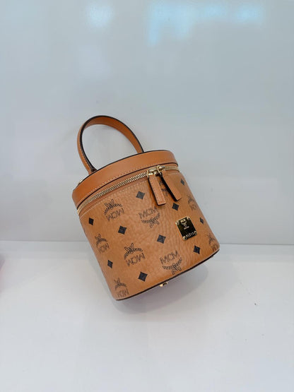 COGNAC VISETOS MONOGRAM SMALL CYLINDER CROSSBODY BAG