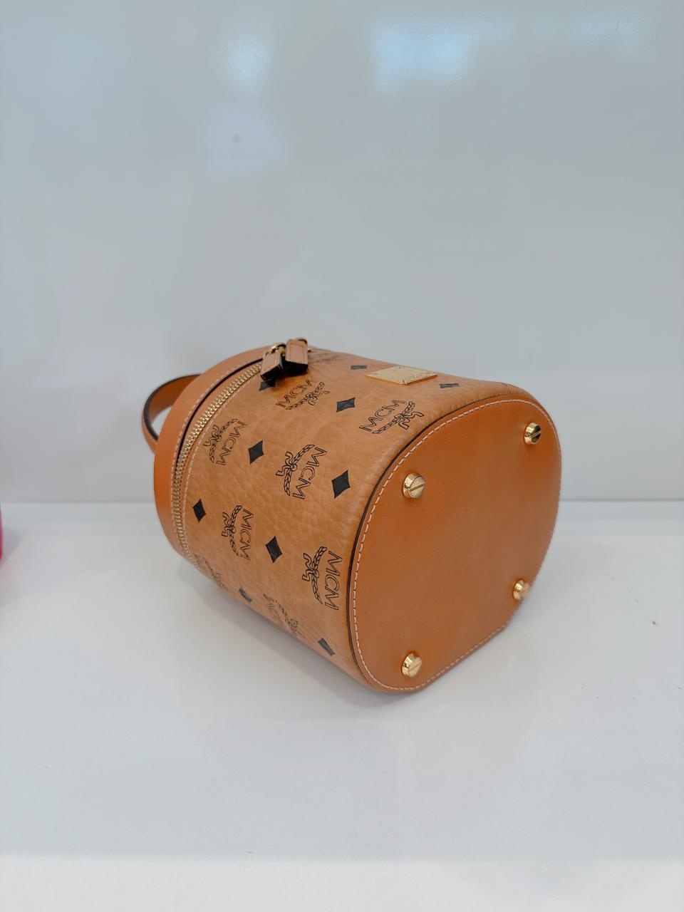 COGNAC VISETOS MONOGRAM SMALL CYLINDER CROSSBODY BAG