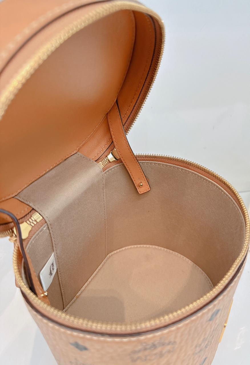 COGNAC VISETOS MONOGRAM SMALL CYLINDER CROSSBODY BAG