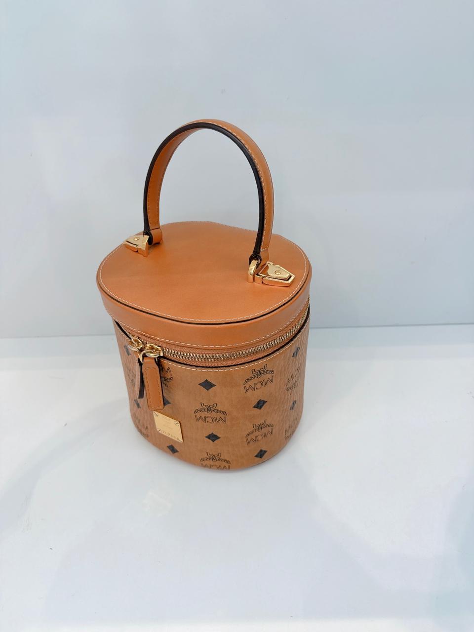 COGNAC VISETOS MONOGRAM SMALL CYLINDER CROSSBODY BAG