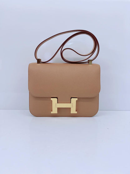 BISCUIT EPSOM LEATHER CONSTANCE I - 24 GOLD HARDWARE