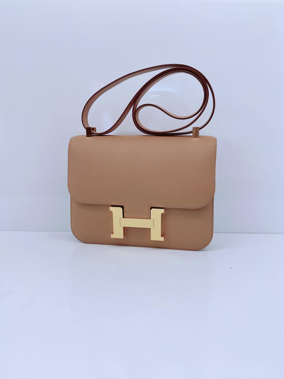 BISCUIT EPSOM LEATHER CONSTANCE I - 24 GOLD HARDWARE