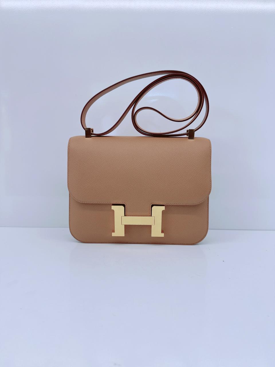 BISCUIT EPSOM LEATHER CONSTANCE I - 24 GOLD HARDWARE