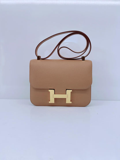 BISCUIT EPSOM LEATHER CONSTANCE I - 24 GOLD HARDWARE