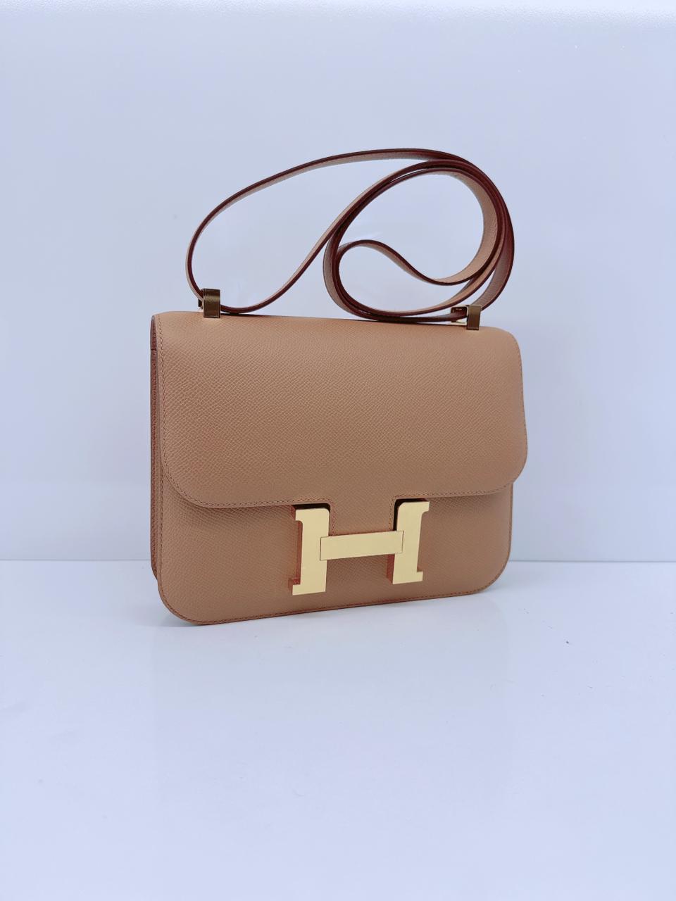 BISCUIT EPSOM LEATHER CONSTANCE I - 24 GOLD HARDWARE