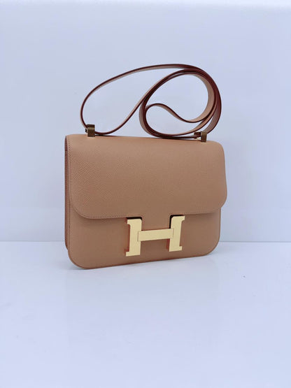 BISCUIT EPSOM LEATHER CONSTANCE I - 24 GOLD HARDWARE