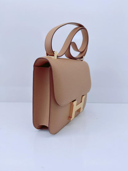 BISCUIT EPSOM LEATHER CONSTANCE I - 24 GOLD HARDWARE