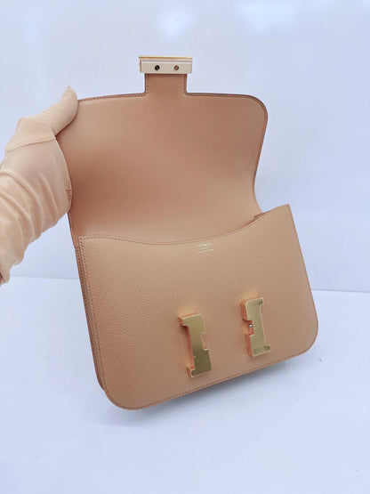 BISCUIT EPSOM LEATHER CONSTANCE I - 24 GOLD HARDWARE