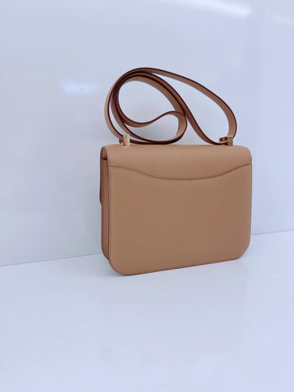 BISCUIT EPSOM LEATHER CONSTANCE I - 24 GOLD HARDWARE