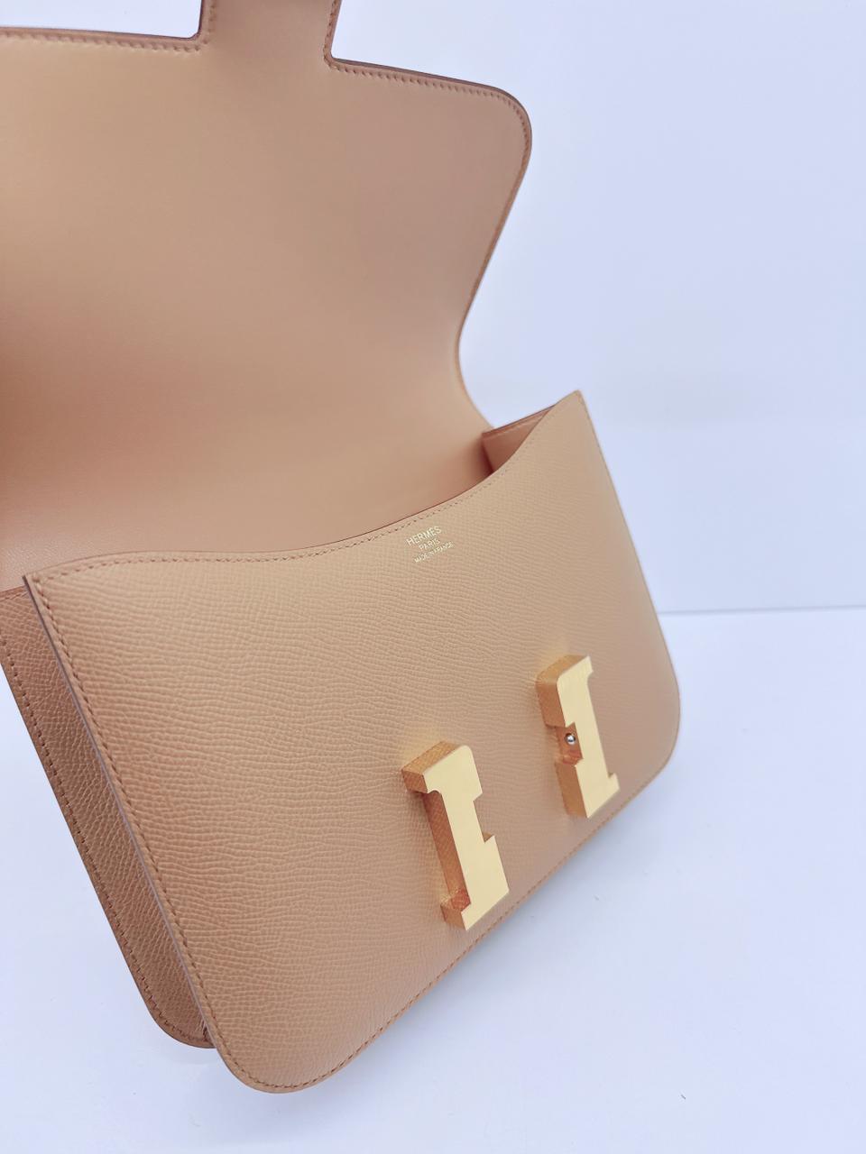 BISCUIT EPSOM LEATHER CONSTANCE I - 24 GOLD HARDWARE
