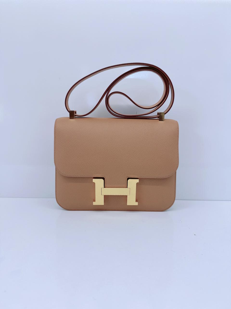 BISCUIT EPSOM LEATHER CONSTANCE I - 24 GOLD HARDWARE