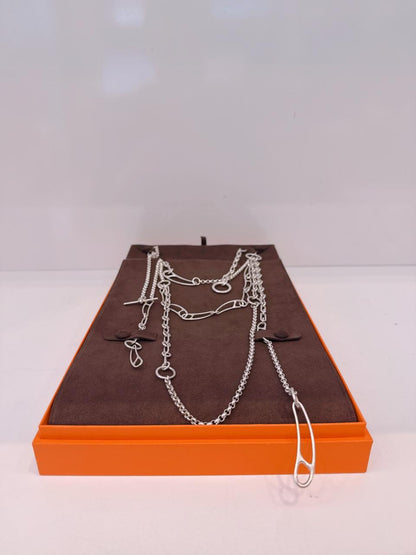 STERLING SILVER WITH TOGGLE CLOSURE CHAIN D'ANCRE PUNK LONG NECKLACE