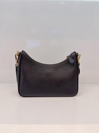 BLACK SAFFIANO LEATHER RE-EDITION 2005 SHOULDER BAG