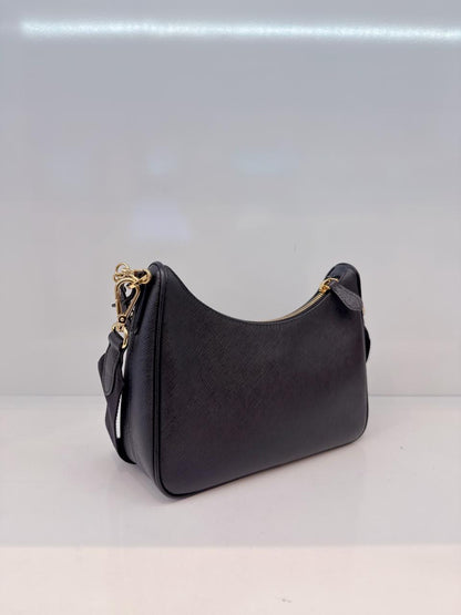 BLACK SAFFIANO LEATHER RE-EDITION 2005 SHOULDER BAG