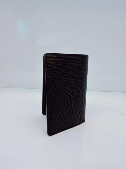 BLACK EPI LEATHER COMPACT POCKET ORGANIZER