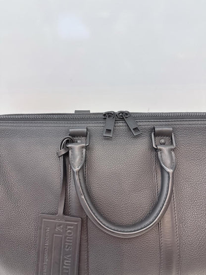BLACK GRAINED CALFSKIN AEROHRAM KEEPALL BANDOULIERE 40