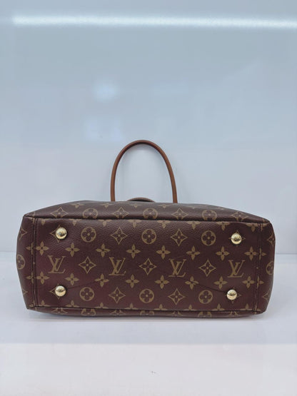 BLACK LEATHER MONOGRAM CANVAS PALLAS MM BAG