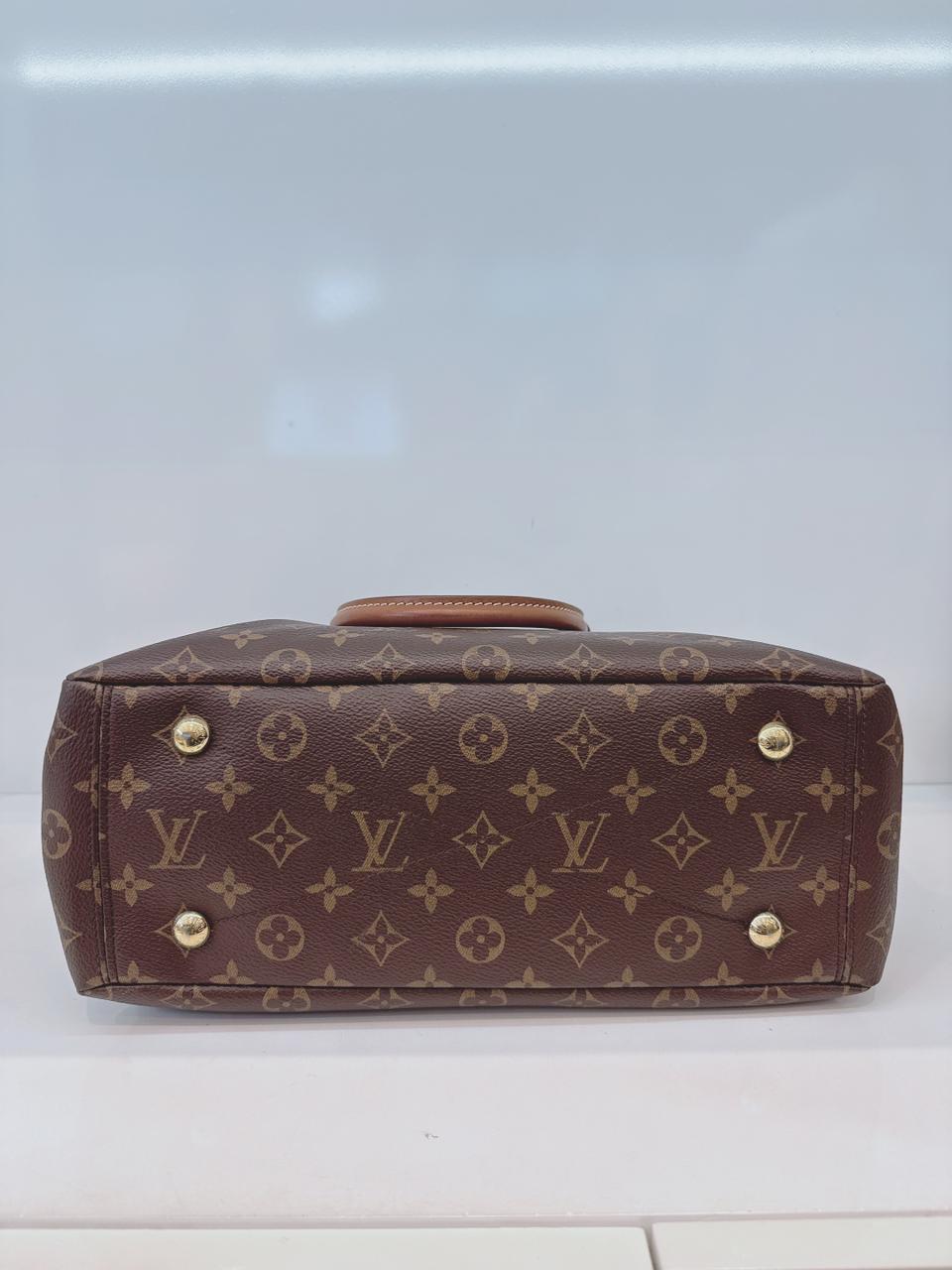 BLACK LEATHER MONOGRAM CANVAS PALLAS MM BAG