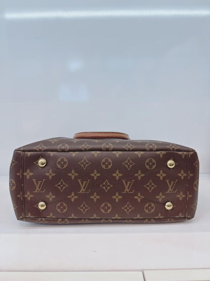 BLACK LEATHER MONOGRAM CANVAS PALLAS MM BAG