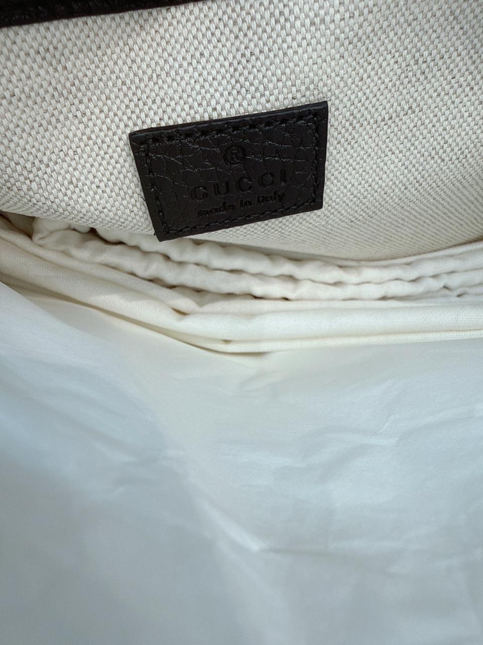 BLACK LEATHER JUMBO GG LEATHER CLUTCH