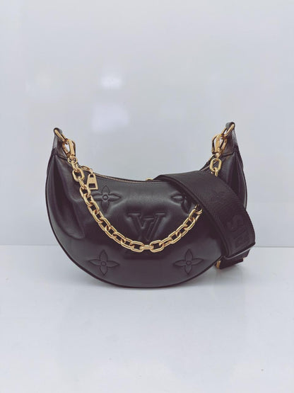 BLACK BUBBLEGRAM LEATHER  OVER THE MOON BAG
