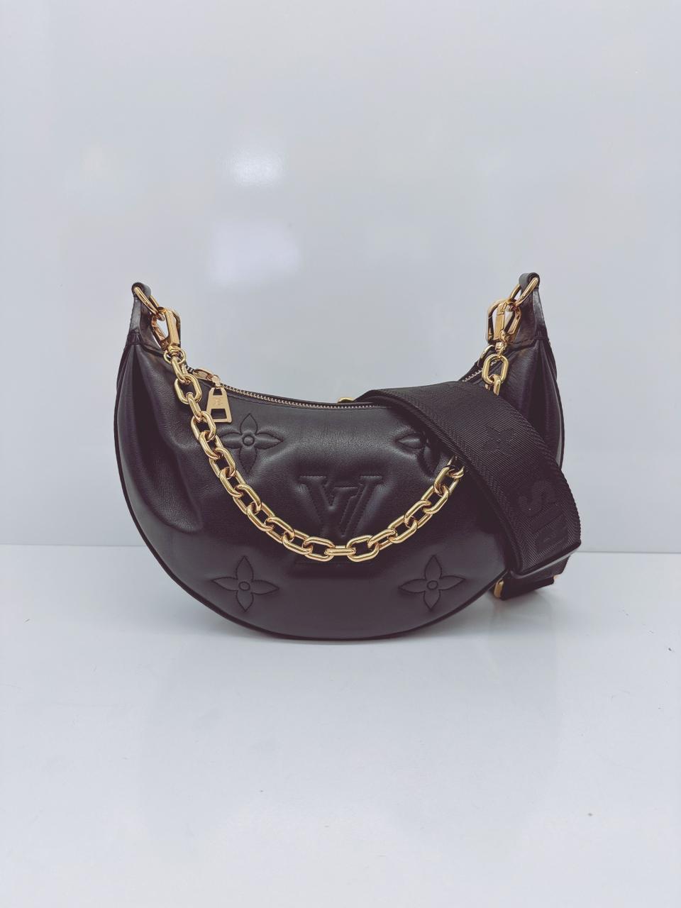 BLACK BUBBLEGRAM LEATHER  OVER THE MOON BAG