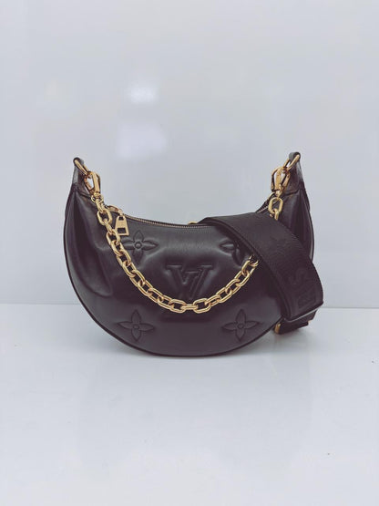 BLACK BUBBLEGRAM LEATHER  OVER THE MOON BAG