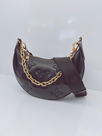 BLACK BUBBLEGRAM LEATHER  OVER THE MOON BAG