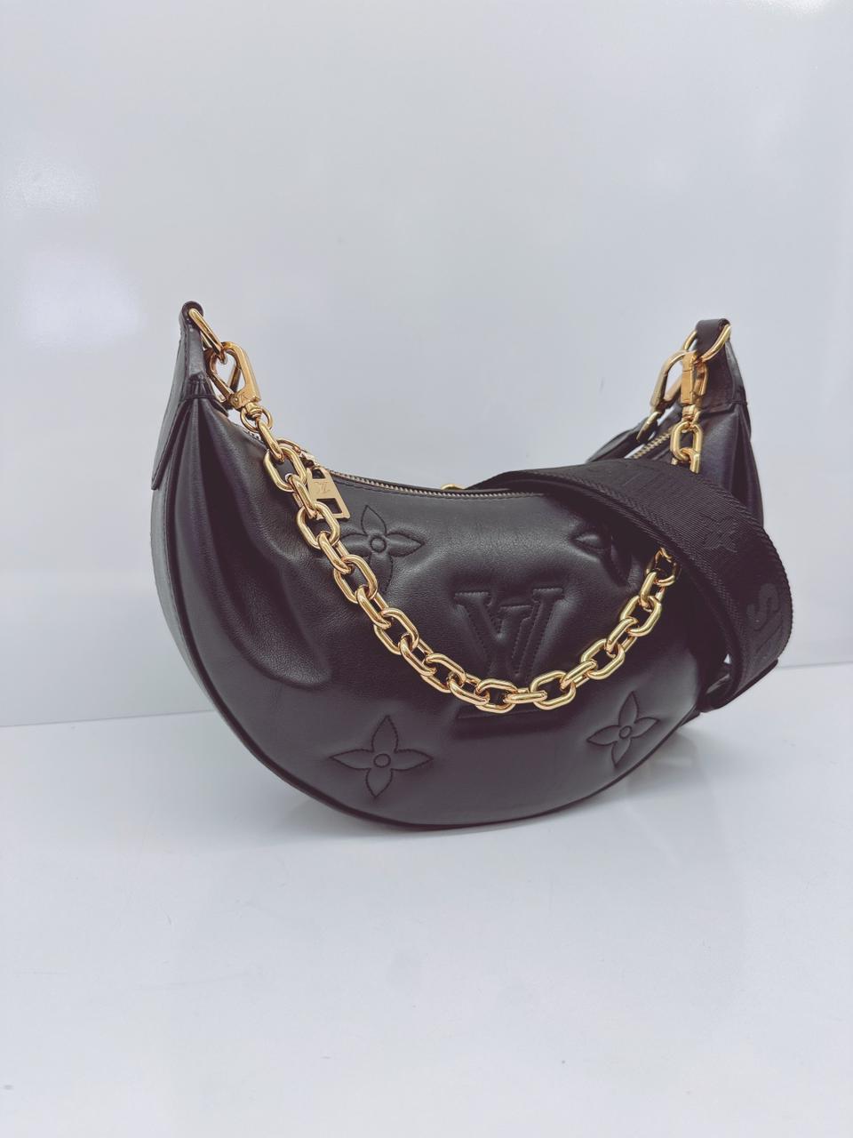 BLACK BUBBLEGRAM LEATHER  OVER THE MOON BAG