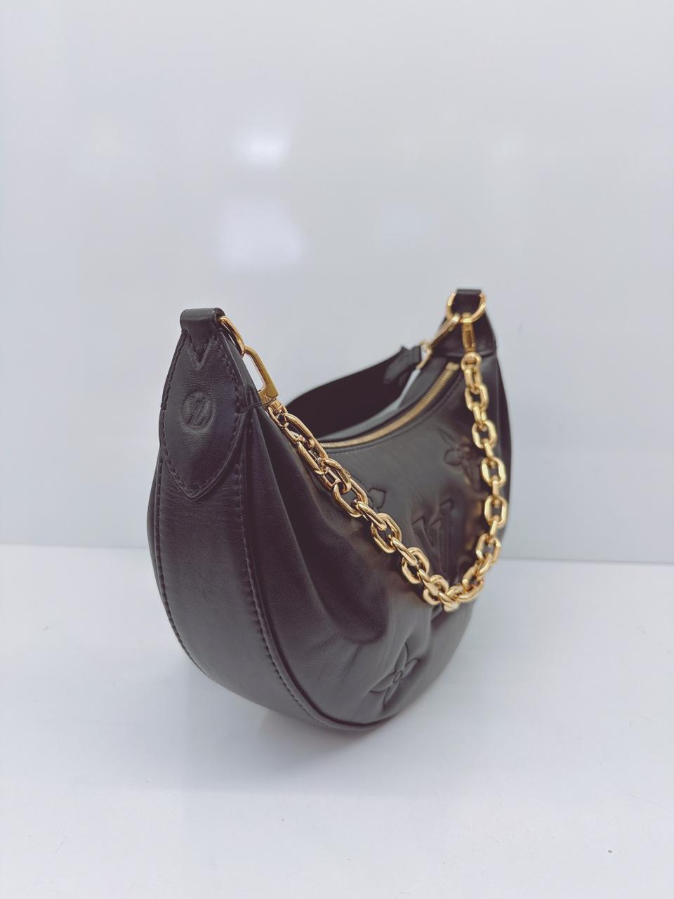BLACK BUBBLEGRAM LEATHER  OVER THE MOON BAG