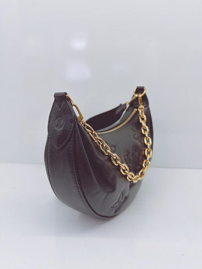 BLACK BUBBLEGRAM LEATHER  OVER THE MOON BAG