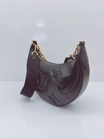 BLACK BUBBLEGRAM LEATHER  OVER THE MOON BAG