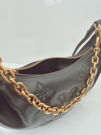 BLACK BUBBLEGRAM LEATHER  OVER THE MOON BAG