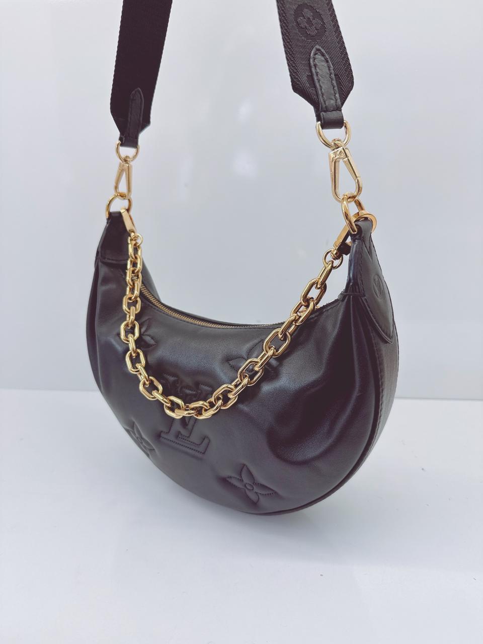 BLACK BUBBLEGRAM LEATHER  OVER THE MOON BAG
