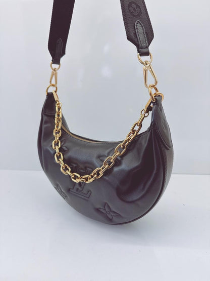 BLACK BUBBLEGRAM LEATHER  OVER THE MOON BAG