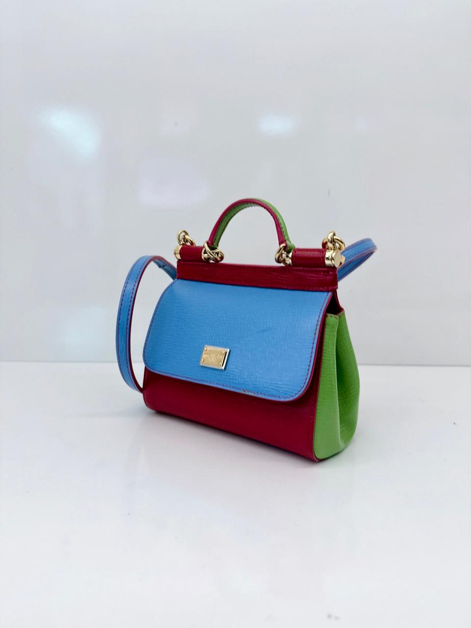 TRICOLOR MINI SICILY TOP HANDLE BAG