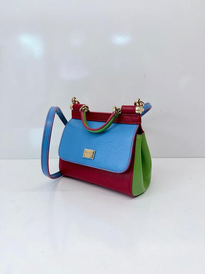 TRICOLOR MINI SICILY TOP HANDLE BAG