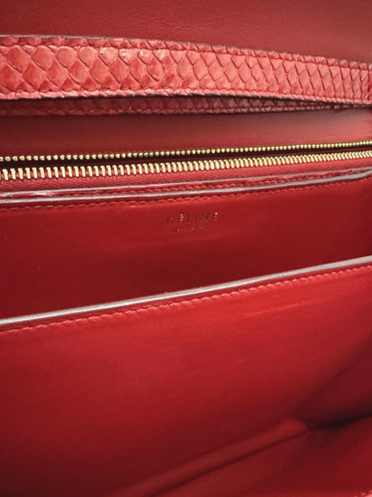 RED PYTHON LARGE CLASSIC BOX SHOULDER BAG
