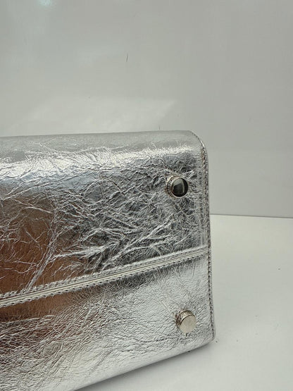 SILVER METALLIC LEATHER MEDIUM DIOREVER BAG
