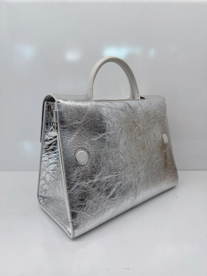 SILVER METALLIC LEATHER MEDIUM DIOREVER BAG