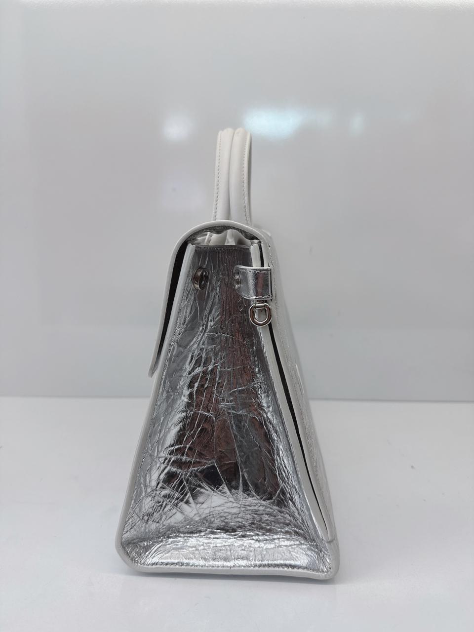 SILVER METALLIC LEATHER MEDIUM DIOREVER BAG