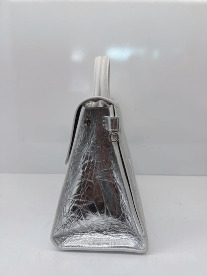 SILVER METALLIC LEATHER MEDIUM DIOREVER BAG