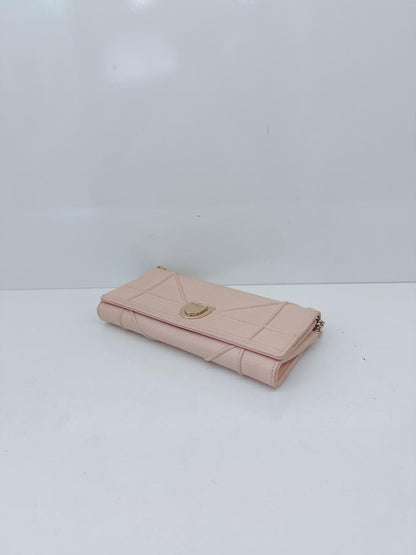 OLD ROSE LEATHER DIORAMA WALLET ON CHAIN