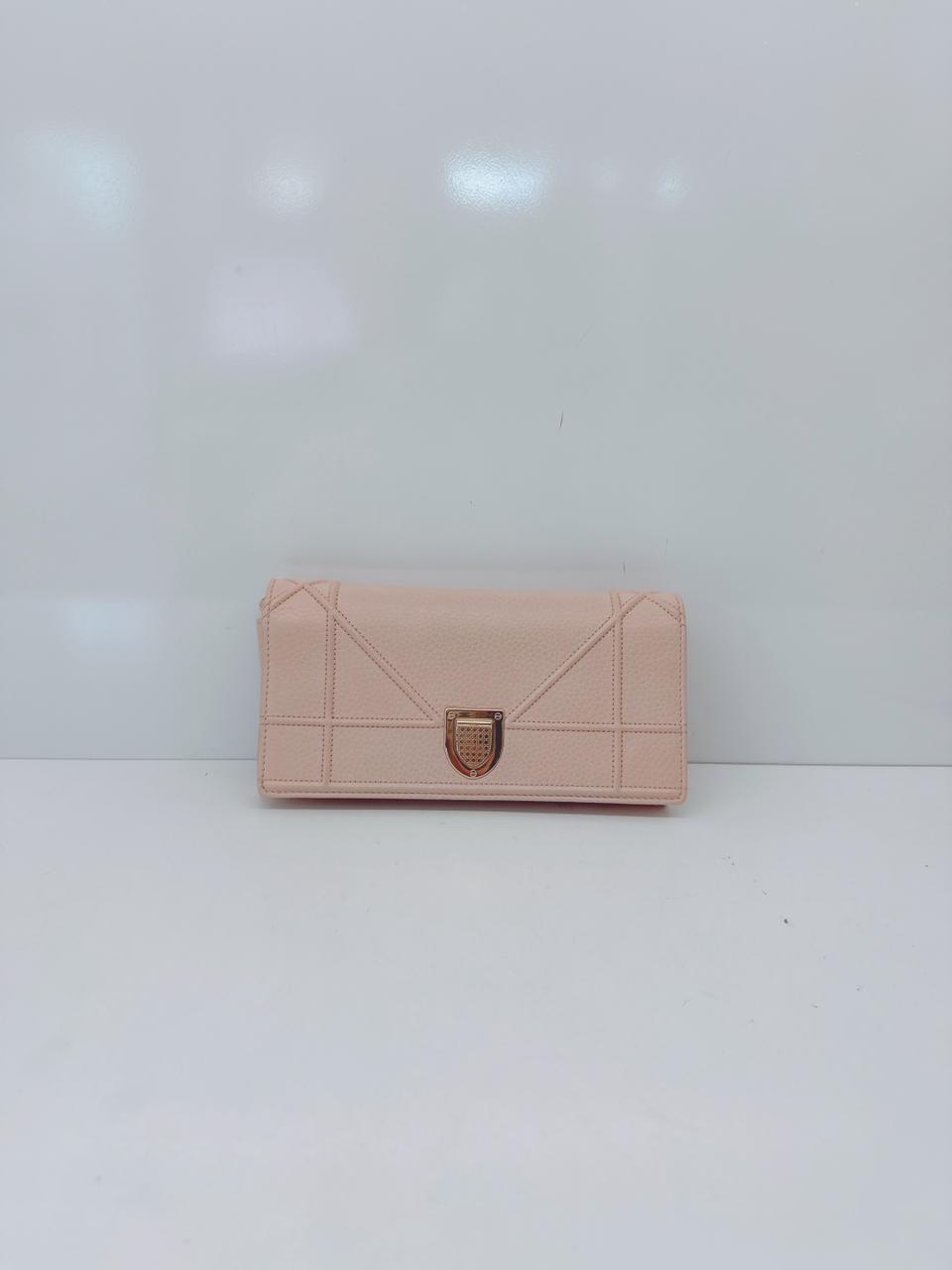 OLD ROSE LEATHER DIORAMA WALLET ON CHAIN