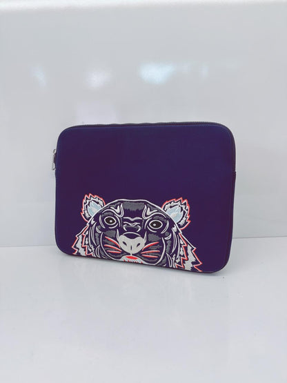 BLUE TIGER PRINT CANVAS TABLET CASE