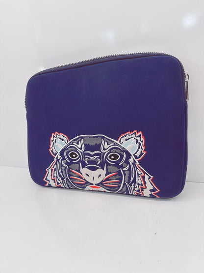 BLUE TIGER PRINT CANVAS TABLET CASE