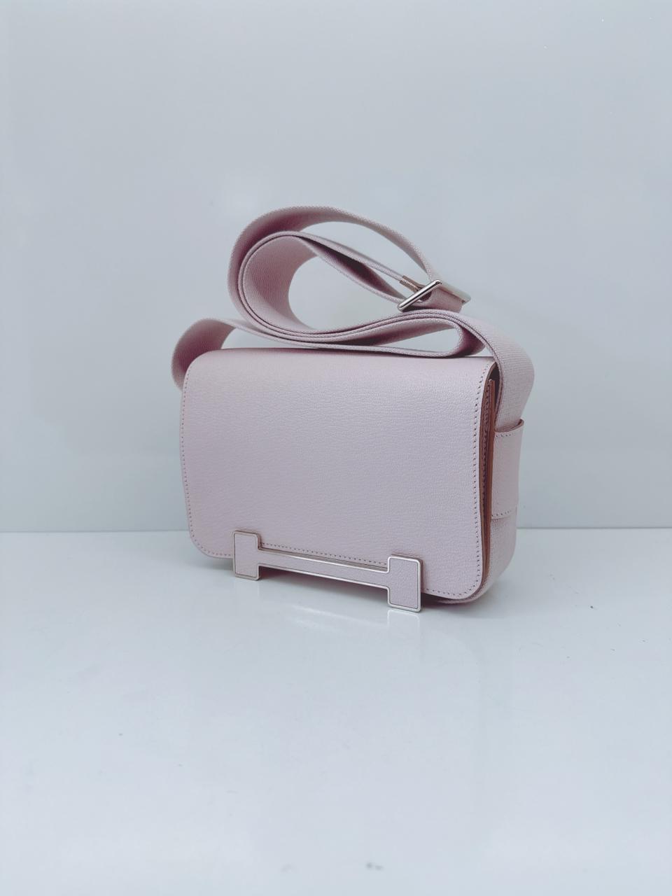 MAUVE PALE CHEVRE MYSORE GETA BAG PALLADIUM HARDWARE
