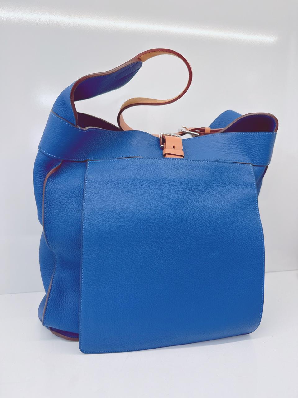 BLUE TAURILLON CLEMENCE LEATHER MARWARI PM BAG