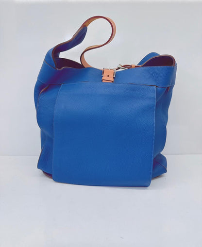 BLUE TAURILLON CLEMENCE LEATHER MARWARI PM BAG